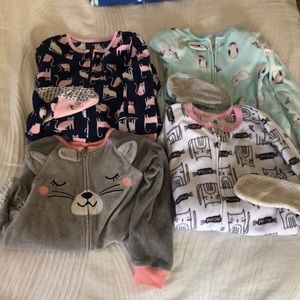3T Footed Fleece Pajamas Lot